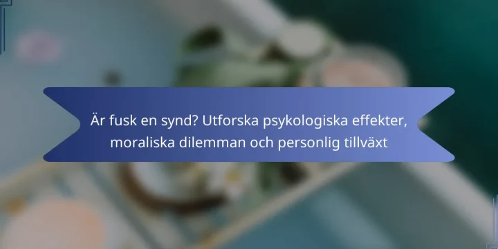Är fusk en synd? Utforska psykologiska effekter, moraliska dilemman och personlig tillväxt