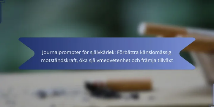 Journalprompter för självkärlek: Förbättra känslomässig motståndskraft, öka självmedvetenhet och främja tillväxt