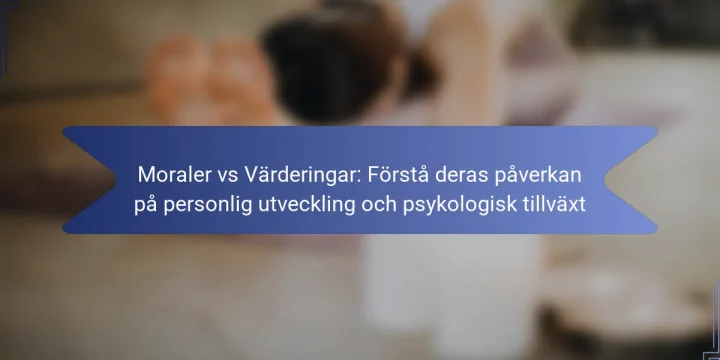 Moraler vs Värderingar: Förstå deras påverkan på personlig utveckling och psykologisk tillväxt