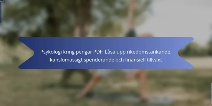 Psykologi kring pengar PDF: Låsa upp rikedomstänkande, känslomässigt spenderande och finansiell tillväxt