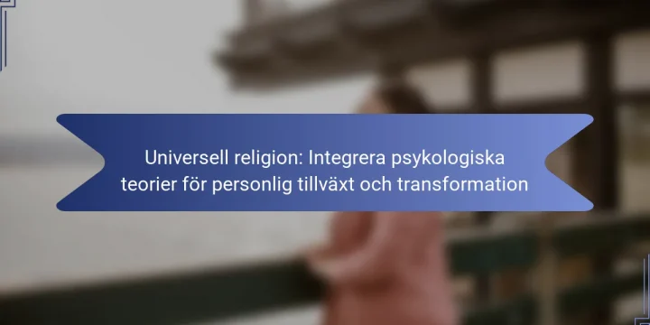 Universell religion: Integrera psykologiska teorier för personlig tillväxt och transformation