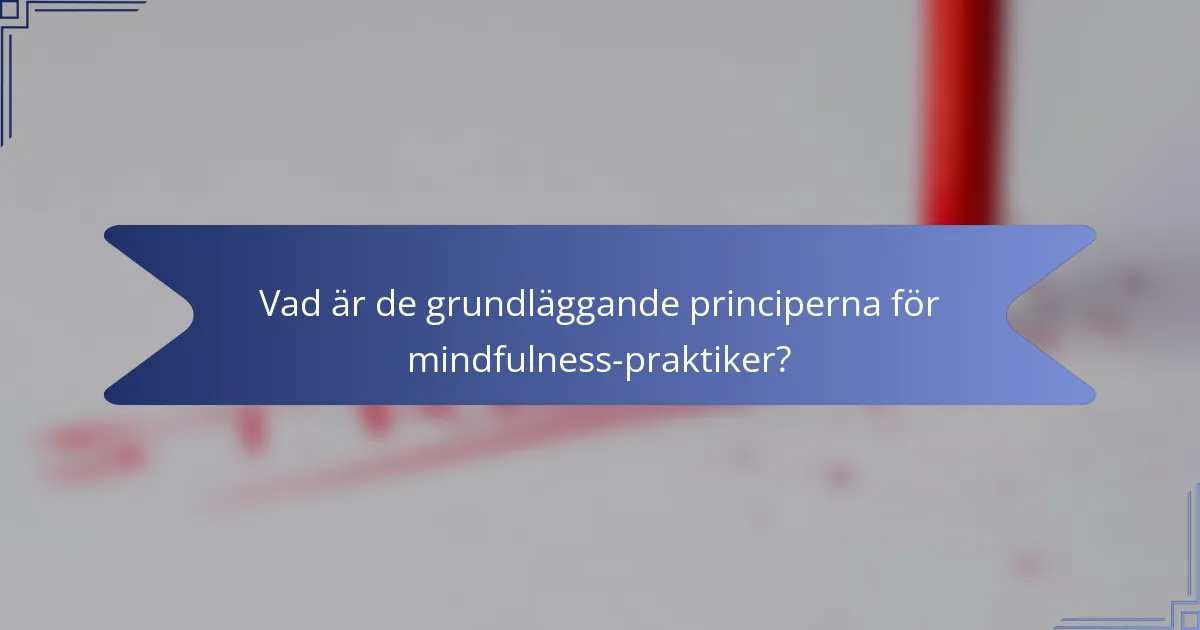 Vad är de grundläggande principerna för mindfulness-praktiker?