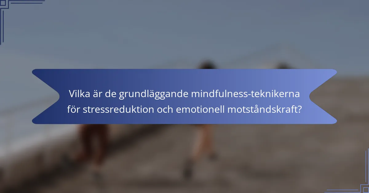 Vilka är de grundläggande mindfulness-teknikerna för stressreduktion och emotionell motståndskraft?