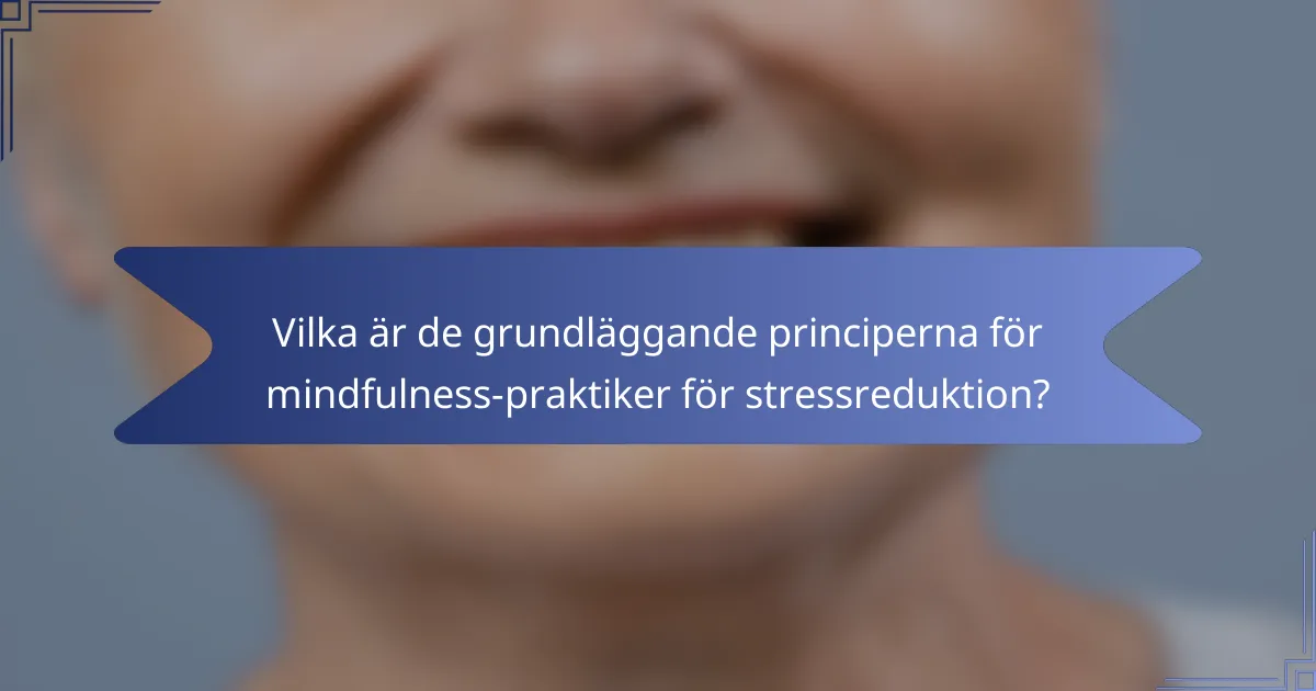 Vilka är de grundläggande principerna för mindfulness-praktiker för stressreduktion?