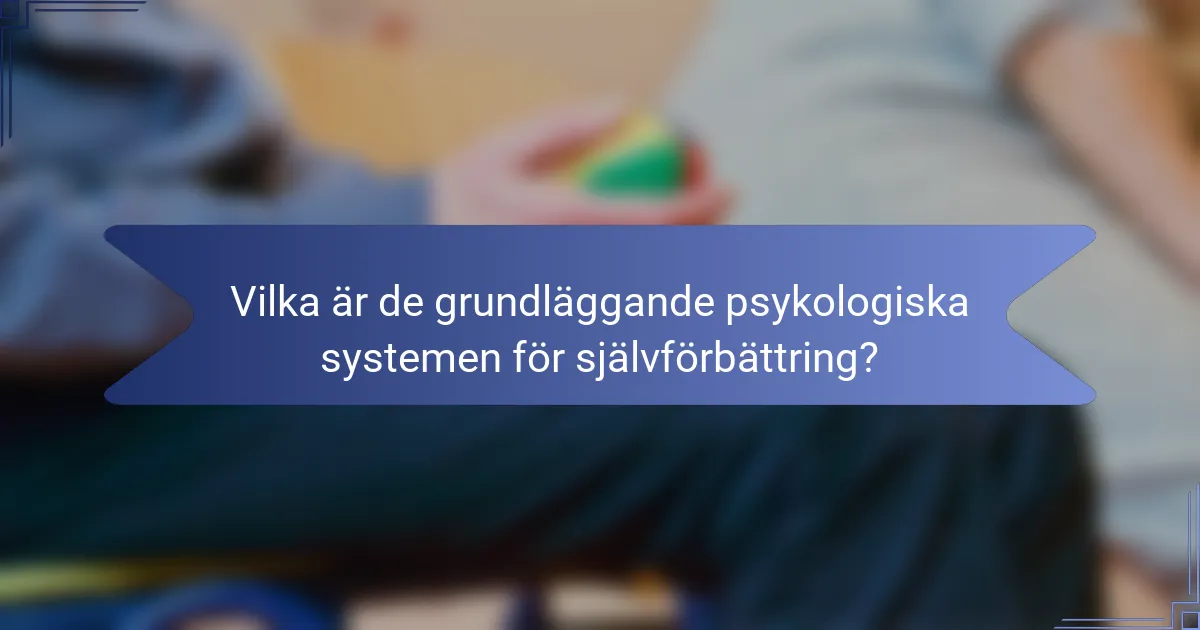 Vilka är de grundläggande psykologiska systemen för självförbättring?