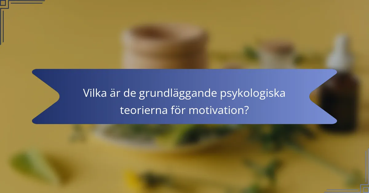 Vilka är de grundläggande psykologiska teorierna för motivation?