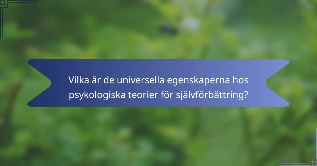 Vilka är de universella egenskaperna hos psykologiska teorier för självförbättring?