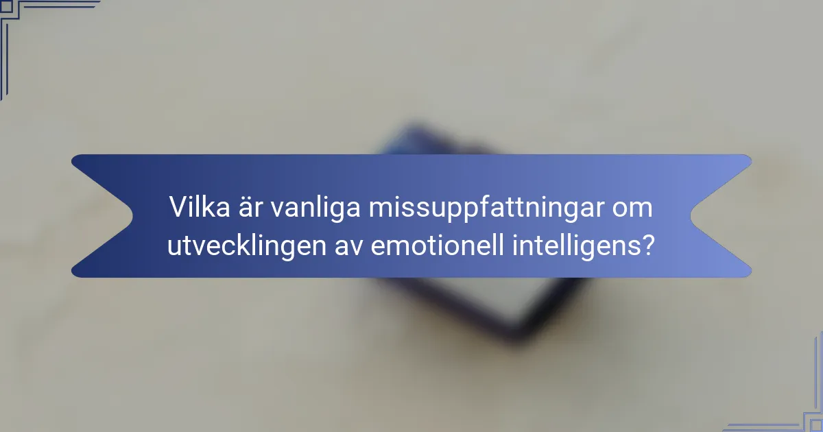 Vilka är vanliga missuppfattningar om utvecklingen av emotionell intelligens?