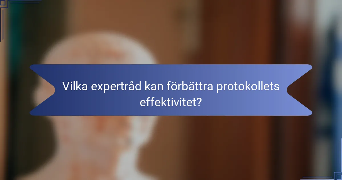 Vilka expertråd kan förbättra protokollets effektivitet?